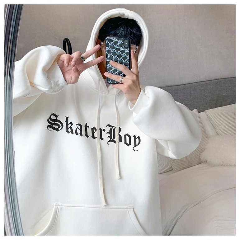 Moletom Canguru Cruz Japonesa Larga Estilo Coreano Sad Boys Flanelada Inverno