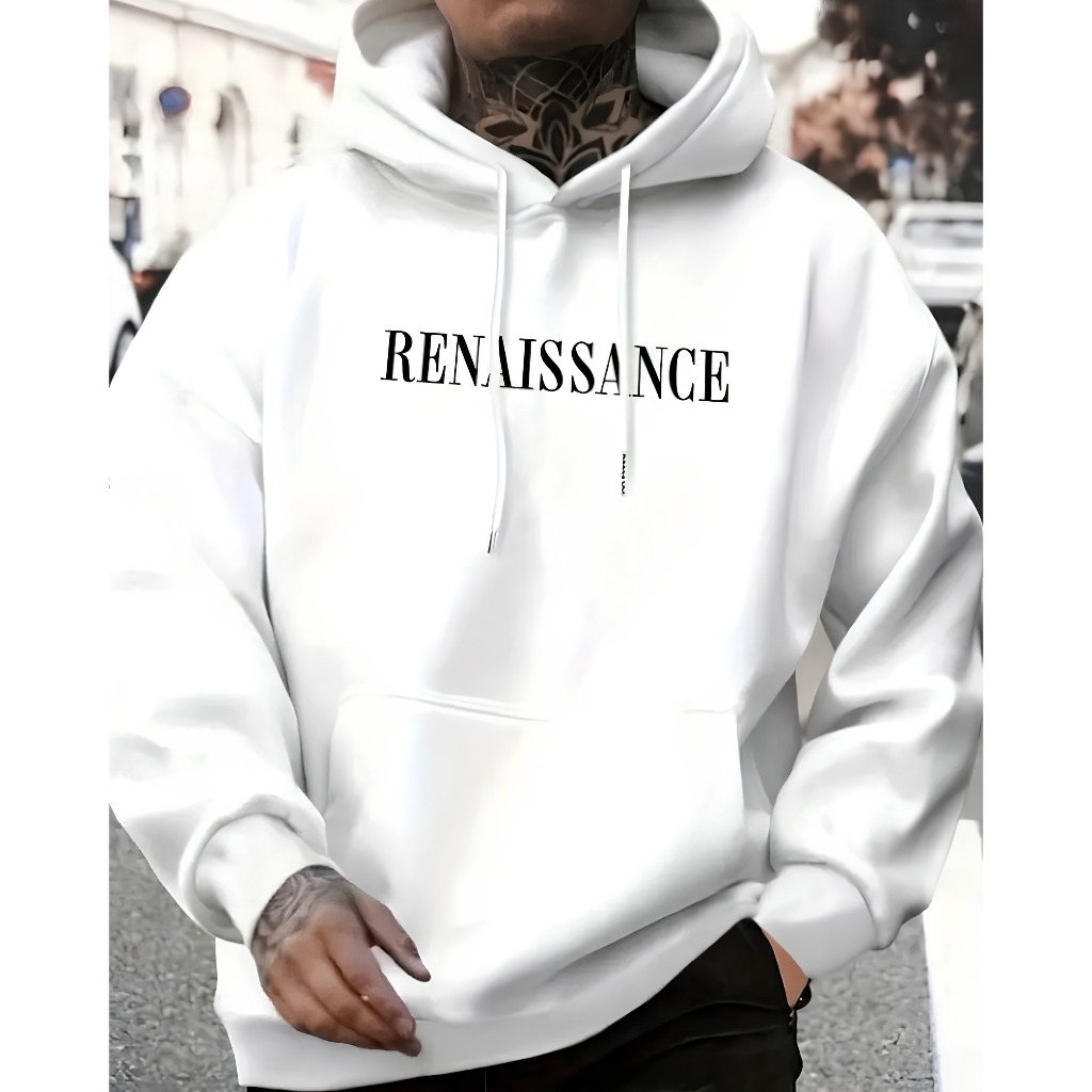 Moletom Canguru Masculino Flanelado Capuz Inverno Casual Estampa Moderna Unissex Anjo Renassência