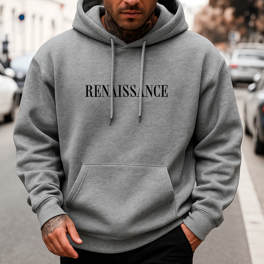 Moletom Canguru Masculino Flanelado Capuz Inverno Casual Estampa Moderna Unissex Anjo Renassência