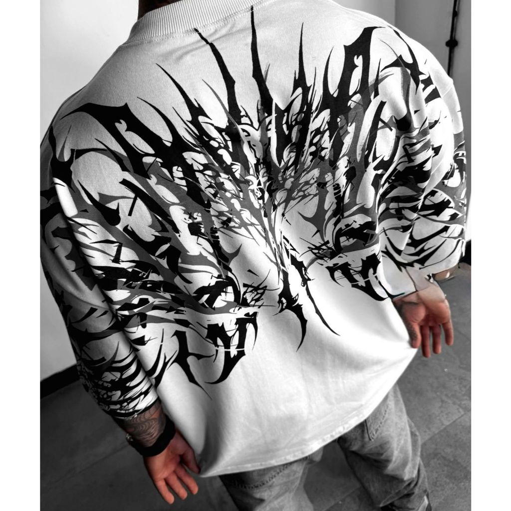 Camiseta oversized tribal flames Aftersoul streetwear unissex algodão plus size