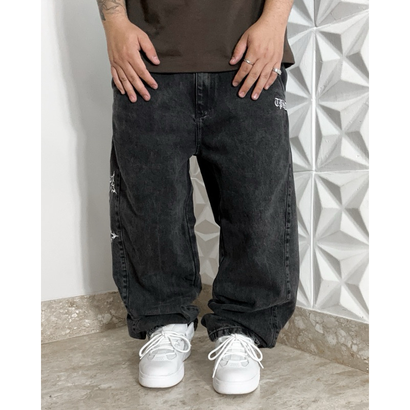 Calça Jeans Baggy Streetwear Balão Tripside “Three Cross” - Estonada