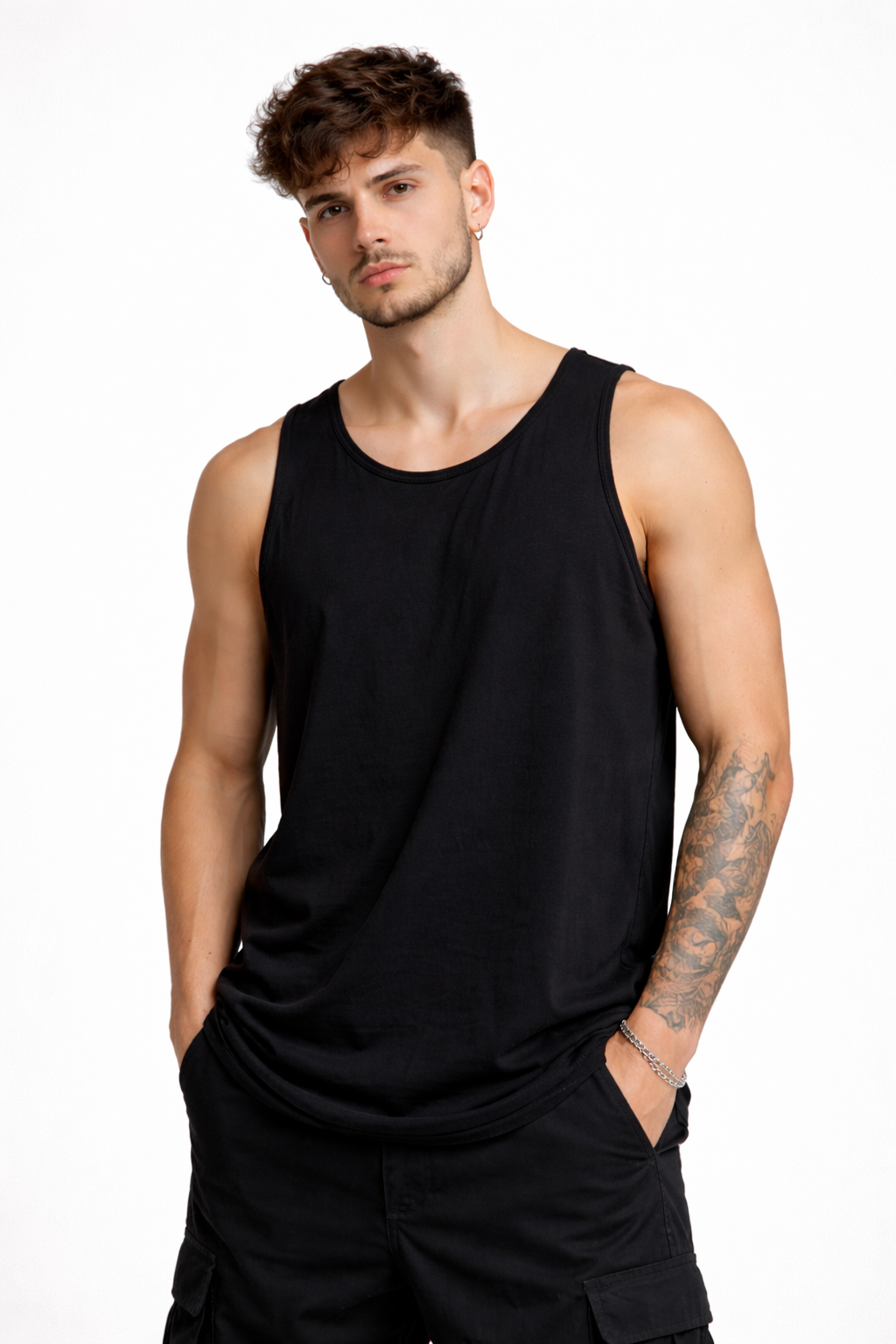 REGATA SIMPLES - PRETA E BRANCA