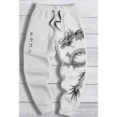 Calça Moletom Streetwer Estampada Dragão Unissex Novo!