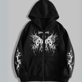 Moletom Ziper Tribal DARK Borboleta e Mangas Estilizadas Moda Alternativa