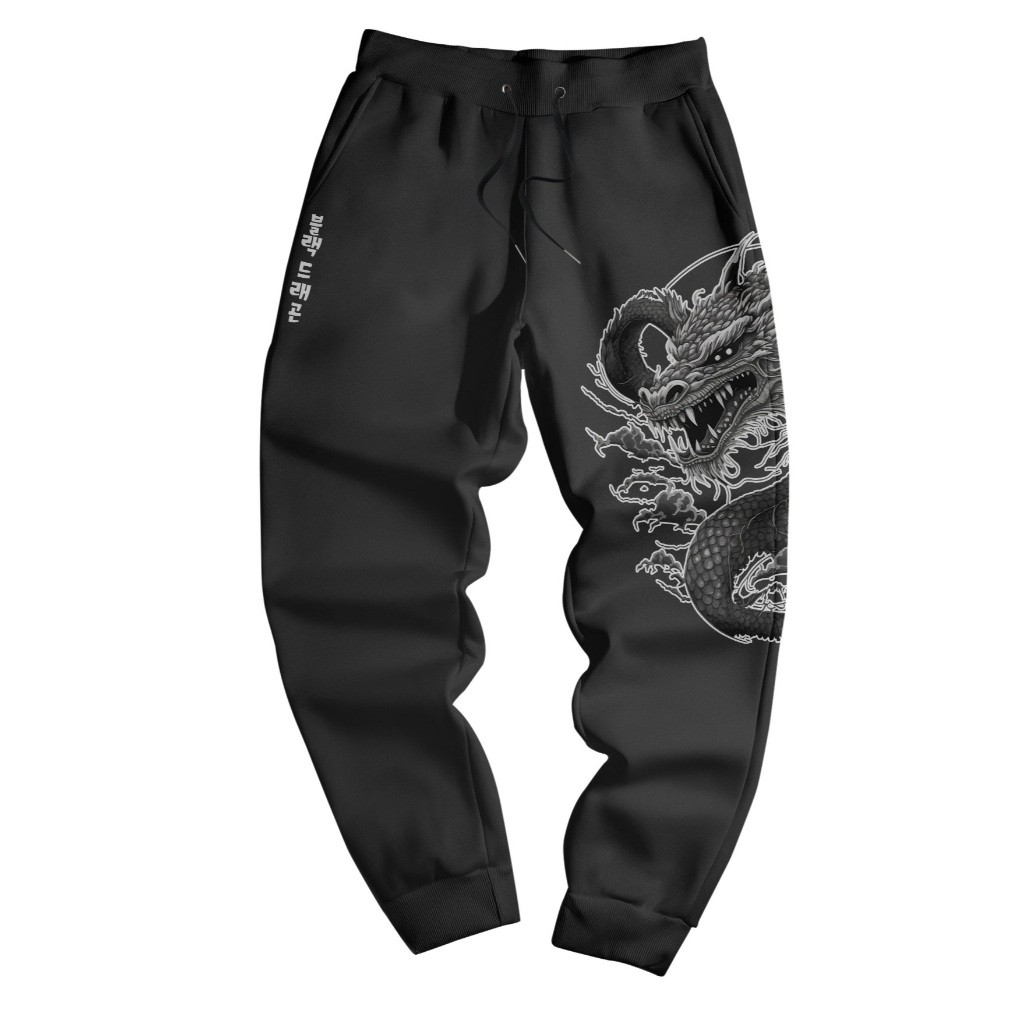 Calça Moletom Streetwer Estampada Dragão Unissex Novo!