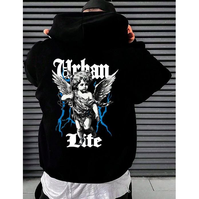Blusa Moletom Masculina Streetwear Angel 03 Urban life Jaqueta Estampada Inverno